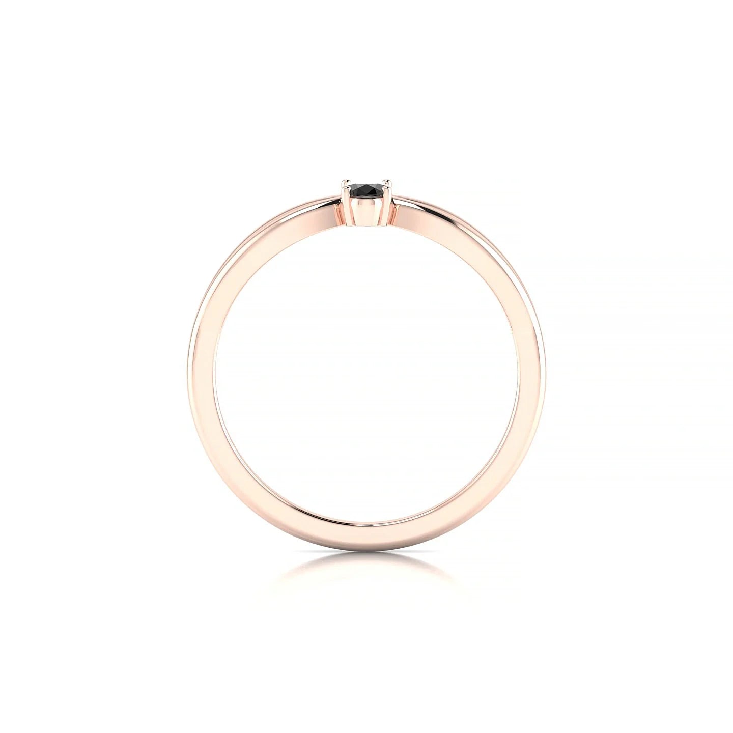 Interlude | 18k Rose Gold 5 x 3 mm Oval Black Diamond Ring