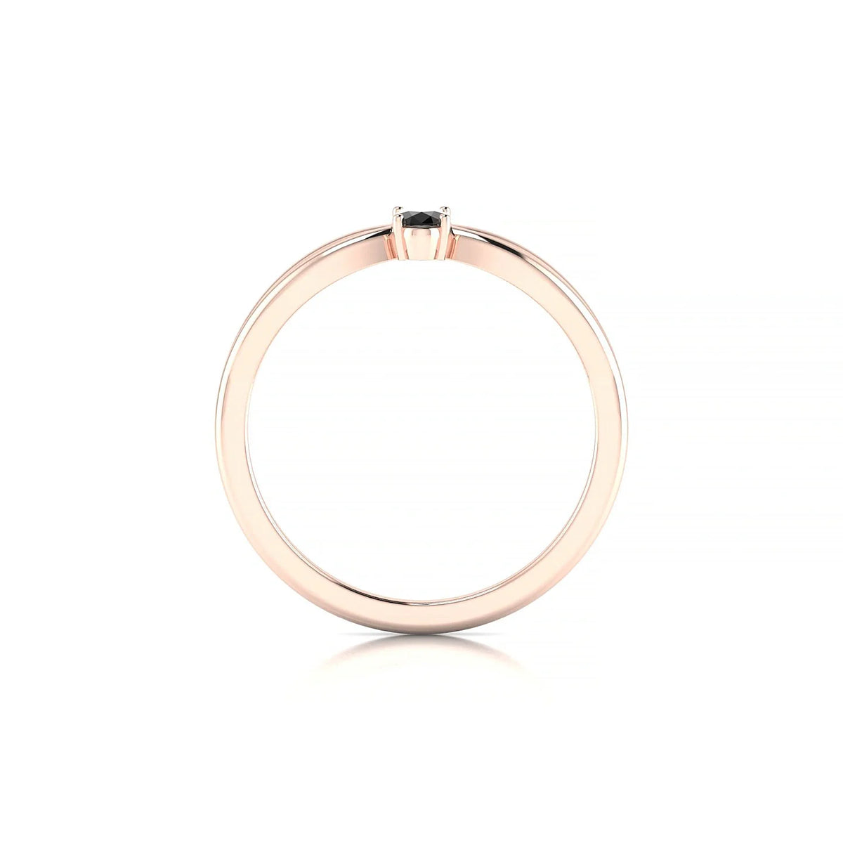 Interlude | 18k Rose Gold 5 x 3 mm Oval Black Diamond Ring