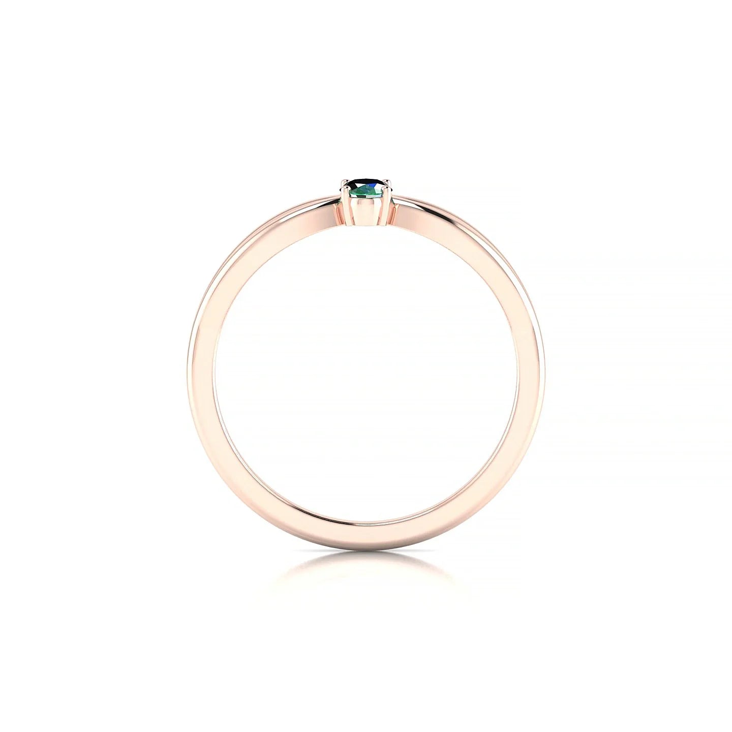 Interlude | 18k Rose Gold 5 x 3 mm Oval Emerald Ring