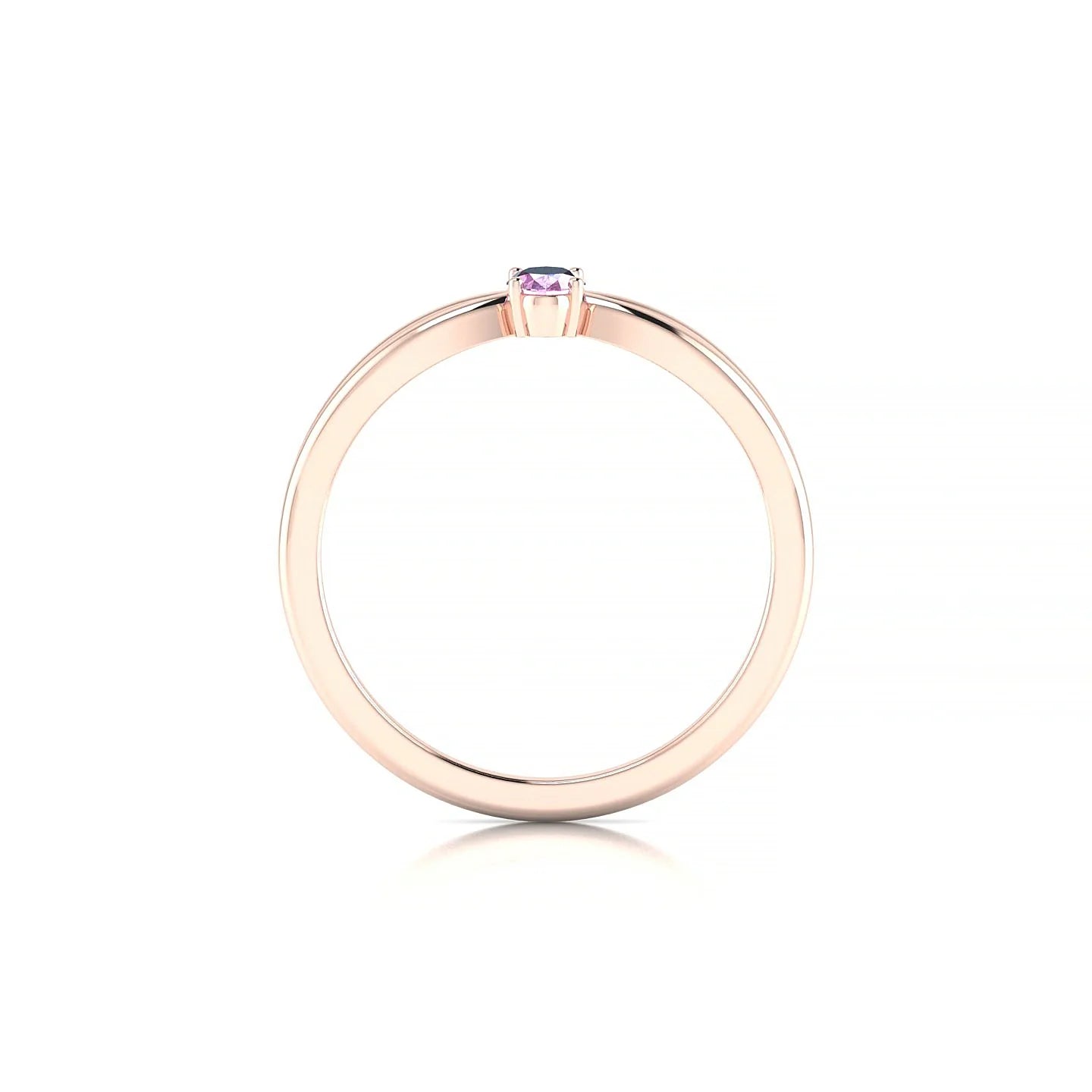 Interlude | 18k Rose Gold 5 x 3 mm Oval Pink Sapphire Ring
