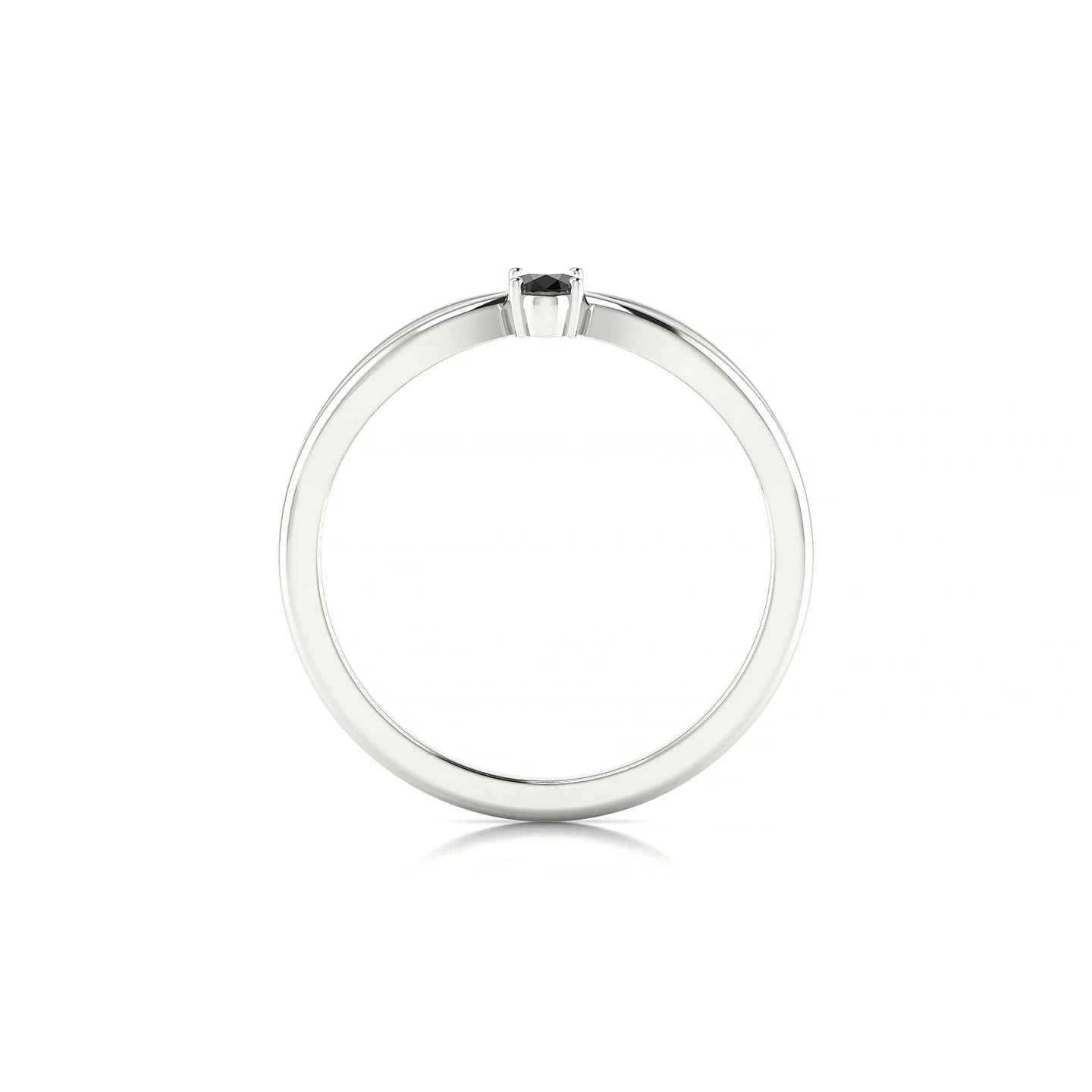 Interlude | 18k White Gold 5 x 3 mm Oval Black Diamond Ring