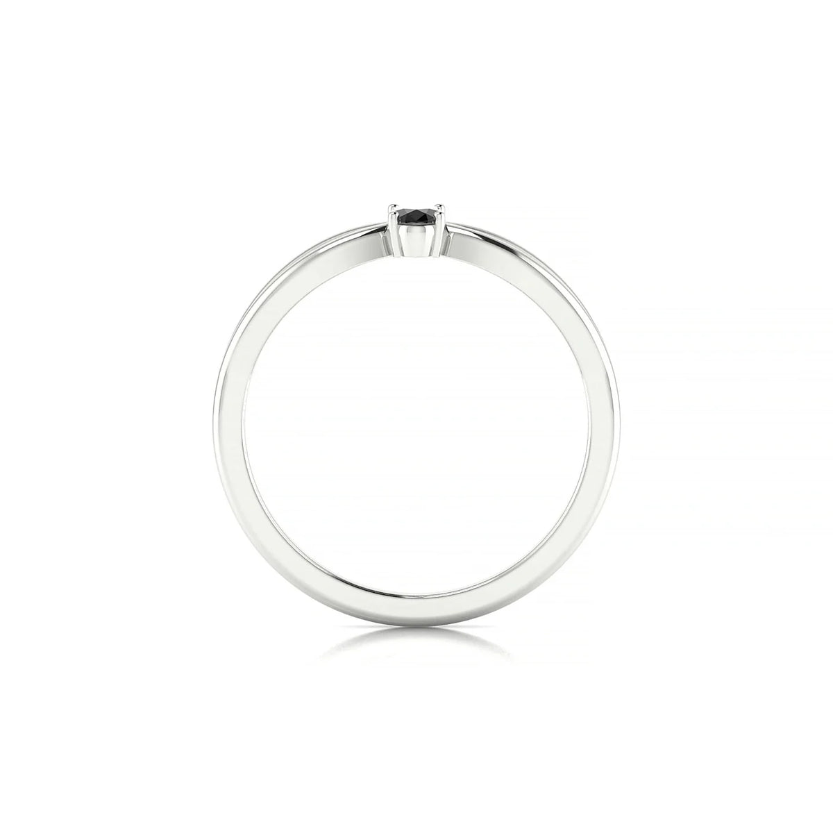 Interlude | 18k White Gold 5 x 3 mm Oval Black Diamond Ring