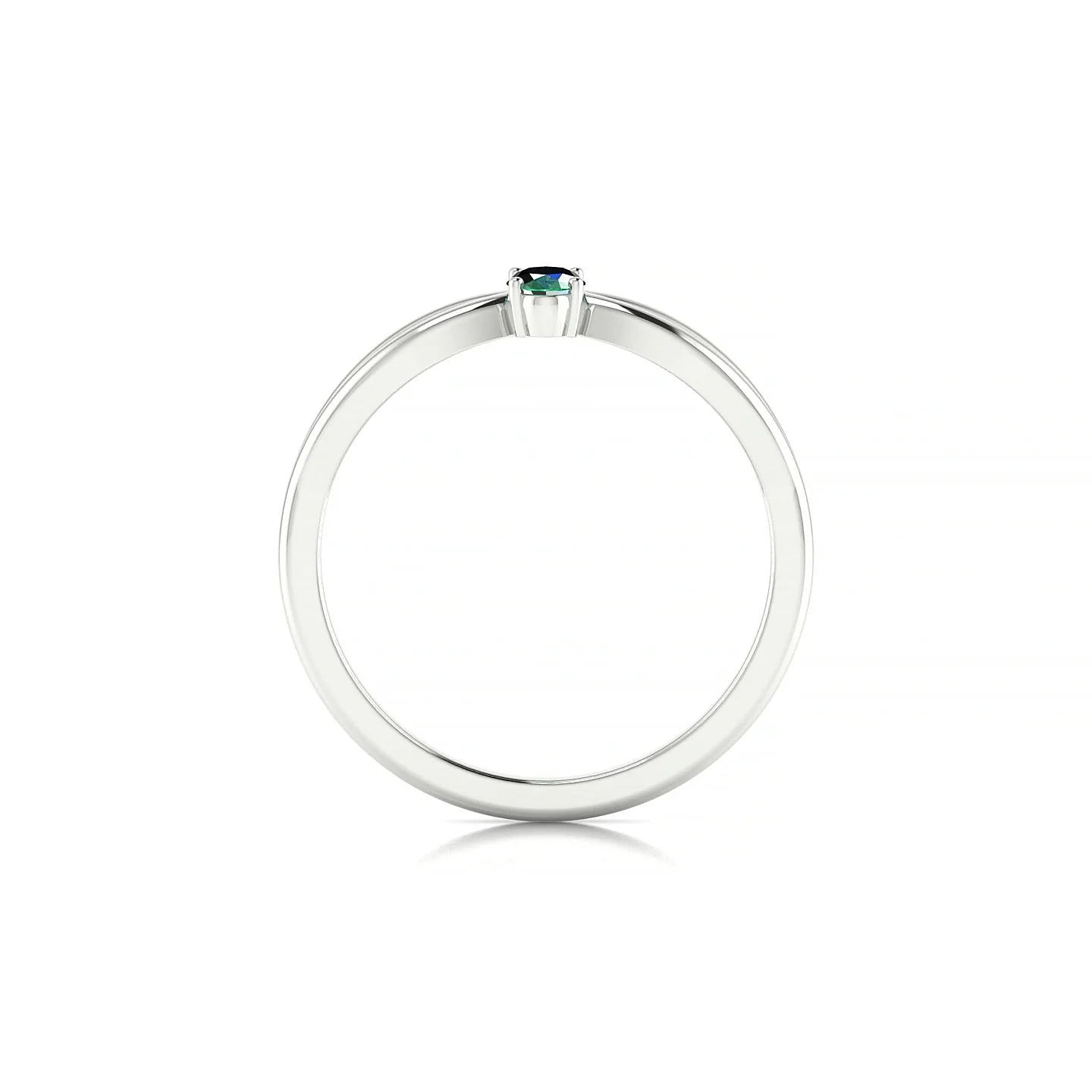 Interlude | 18k White Gold 5 x 3 mm Oval Emerald Ring