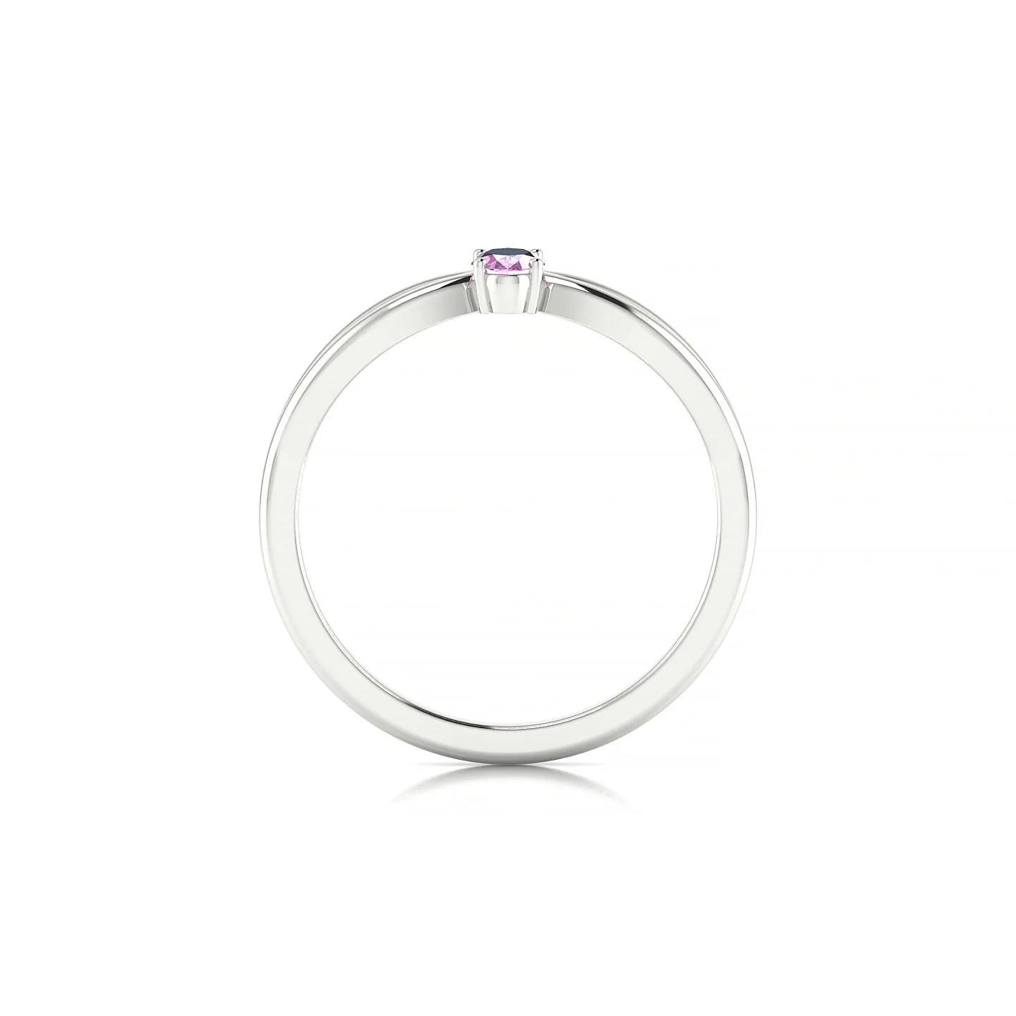 Interlude | 18k White Gold 5 x 3 mm Oval Pink Sapphire Ring