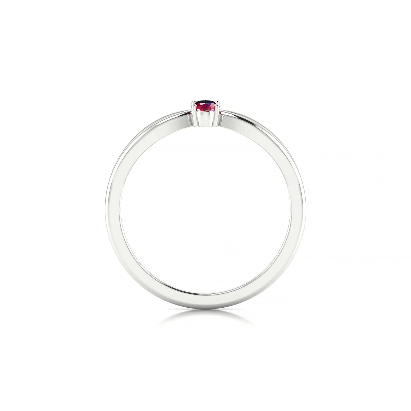 Interlude | 18k White Gold 5 x 3 mm Oval Ruby Ring