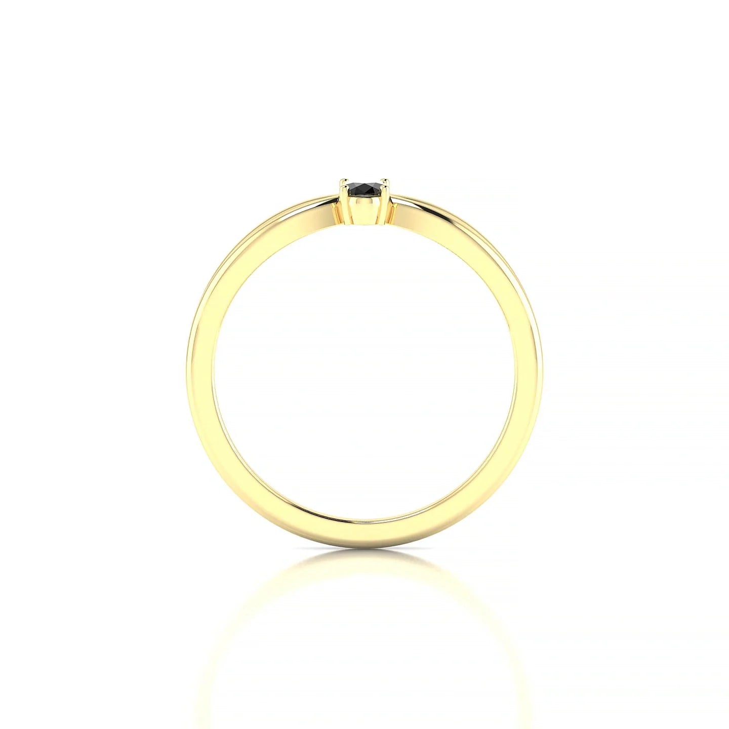 Interlude | 18k Yellow Gold 5 x 3 mm Oval Black Diamond Ring