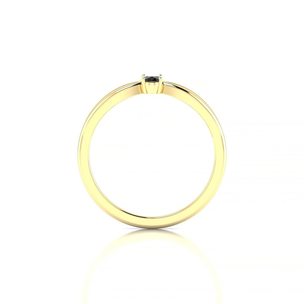 Interlude | 18k Yellow Gold 5 x 3 mm Oval Black Diamond Ring