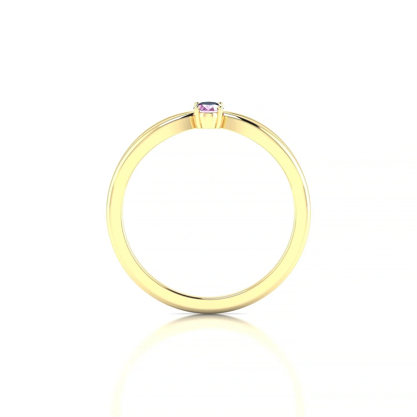 Interlude | 18k Yellow Gold 5 x 3 mm Oval Pink Sapphire Ring