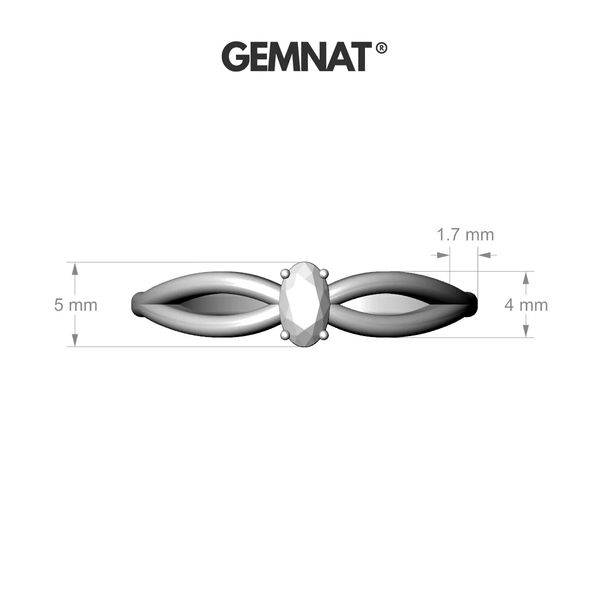 Interlude | 18k Rose Gold 5 x 3 mm Oval Pink Sapphire Ring