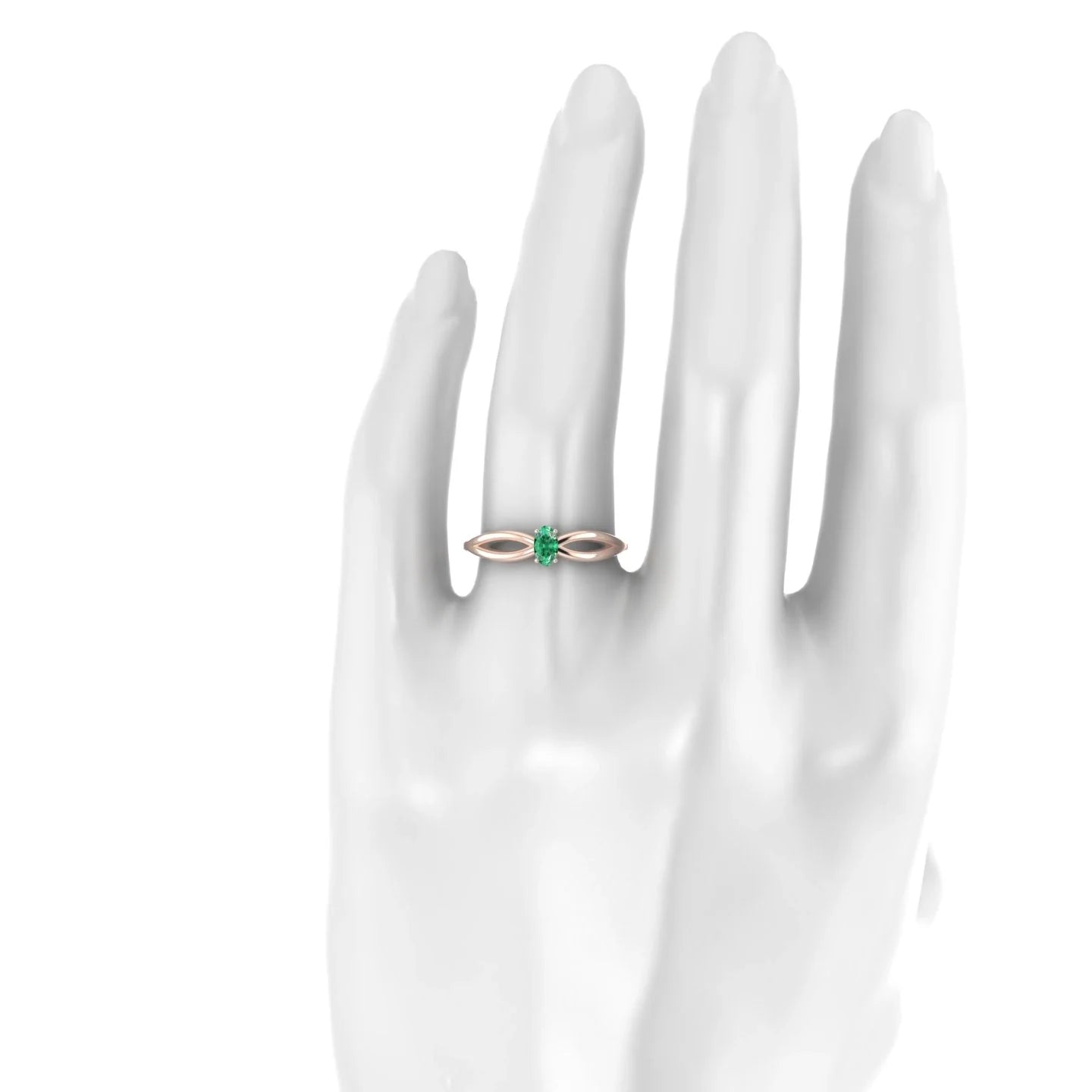 Interlude | 18k Rose Gold 5 x 3 mm Oval Emerald Ring