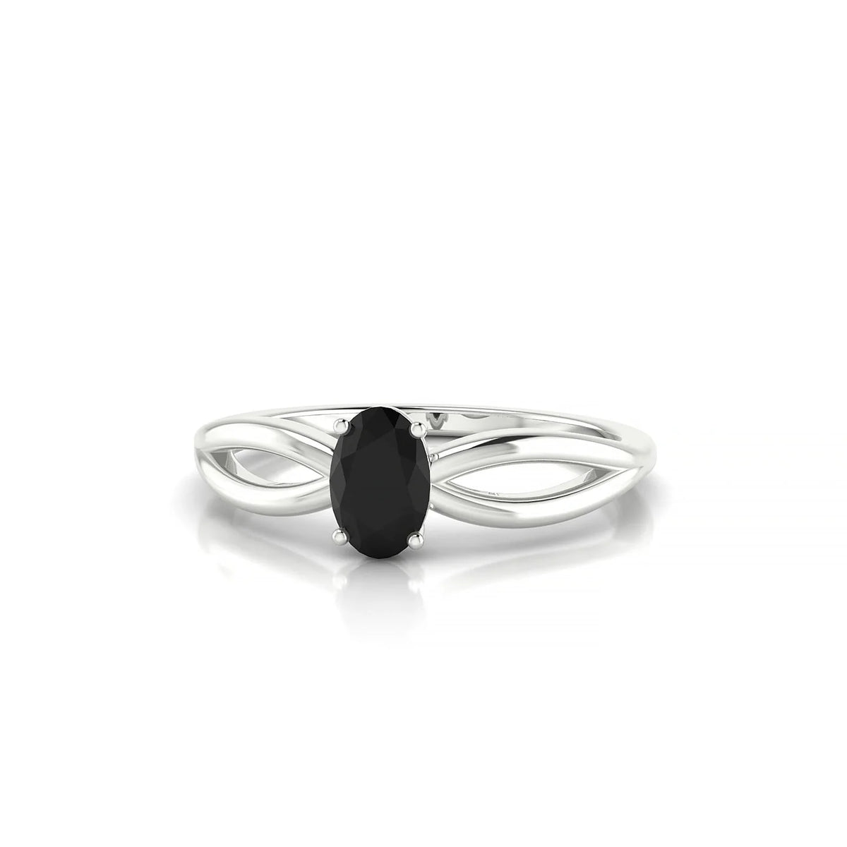 Interlude | 18k White Gold 6 x 4 mm Oval Black Diamond Ring