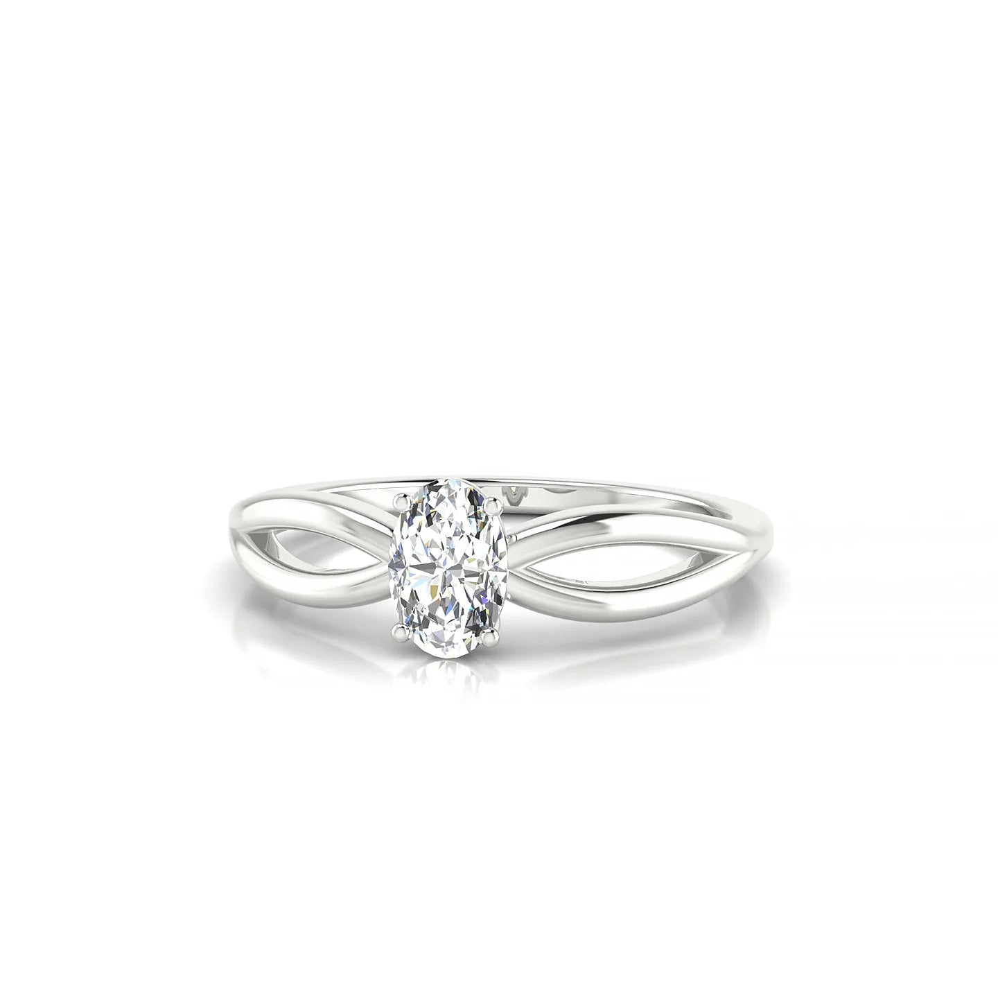 Interlude | 18k White Gold 6 x 4 mm Oval Diamond Ring
