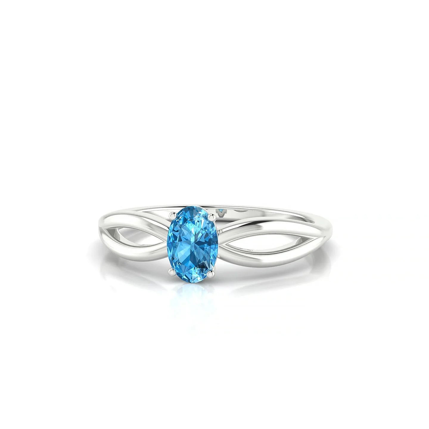 Interlude | 18k White Gold 6 x 4 mm Oval Topaz Ring