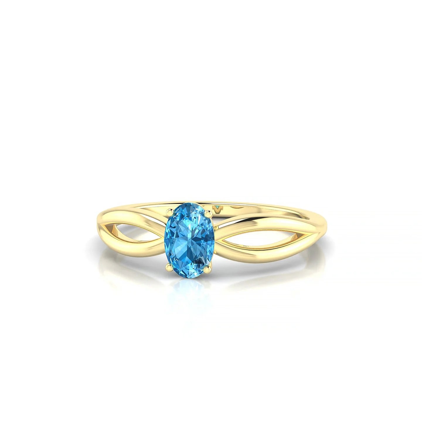Interlude | 18k Yellow Gold 6 x 4 mm Oval Topaz Ring