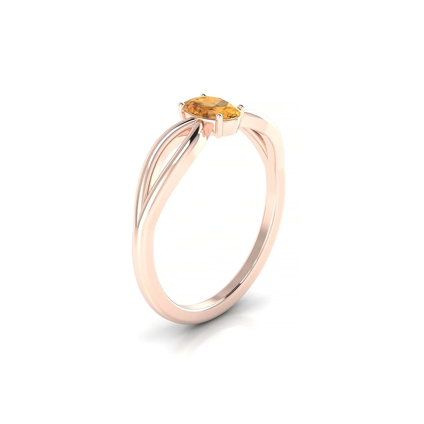 Interlude | 18k Rose Gold 6 x 4 mm Oval Citrine Ring