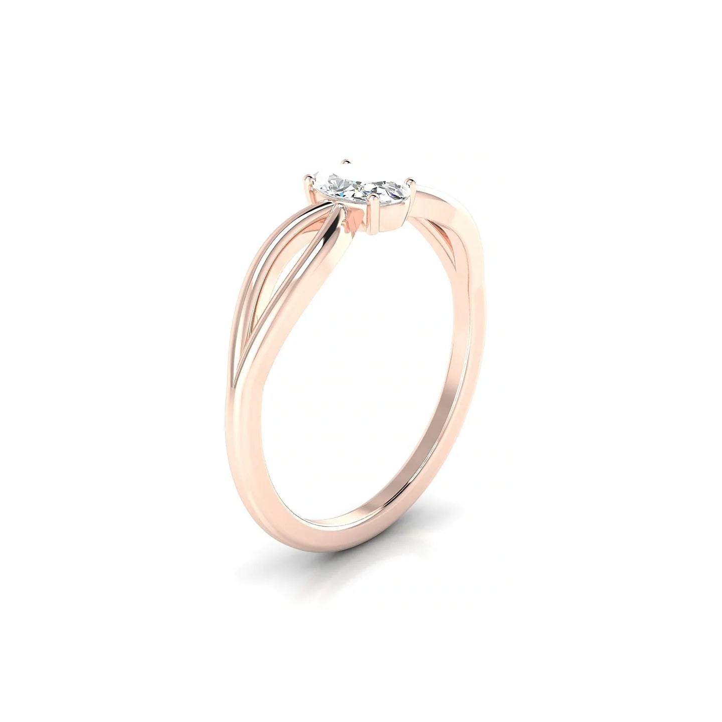 Interlude | 18k Rose Gold 6 x 4 mm Oval Diamond Ring