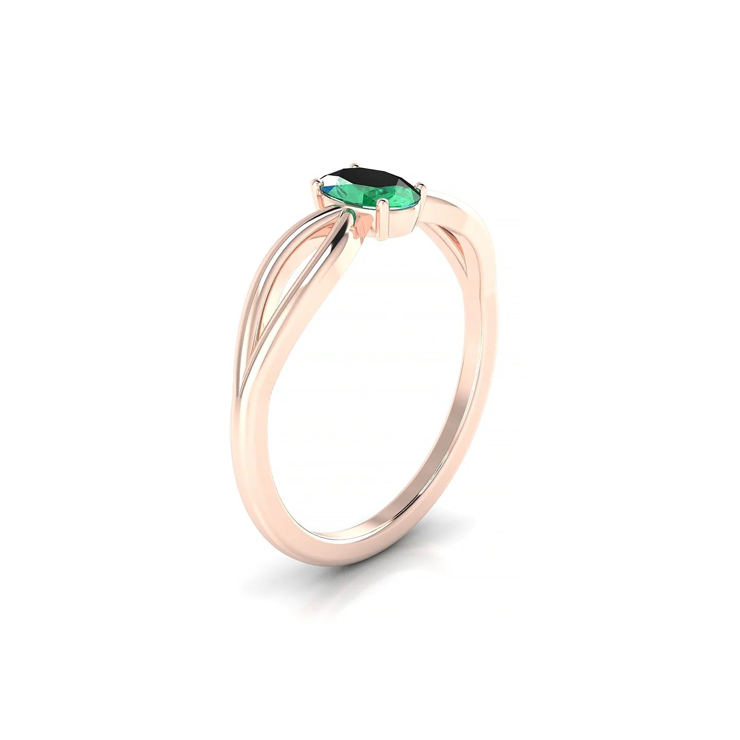 Interlude | 18k Rose Gold 6 x 4 mm Oval Emerald Ring