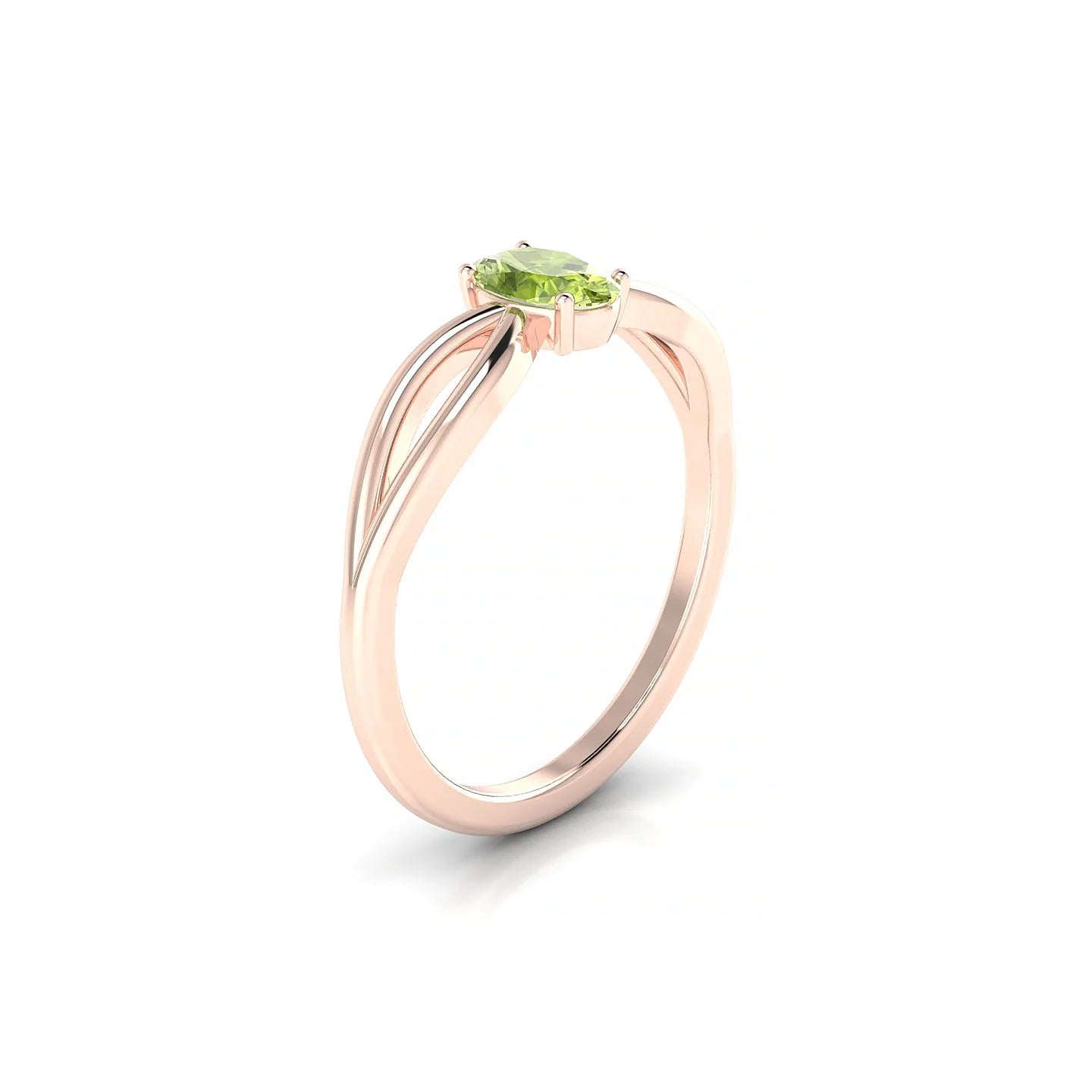 Interlude | 18k Rose Gold 6 x 4 mm Oval Peridot Ring
