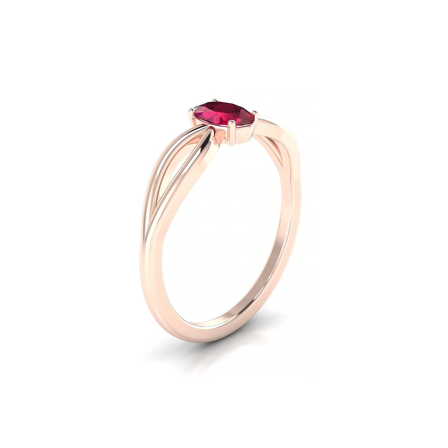 Interlude | 18k Rose Gold 6 x 4 mm Oval Ruby Ring