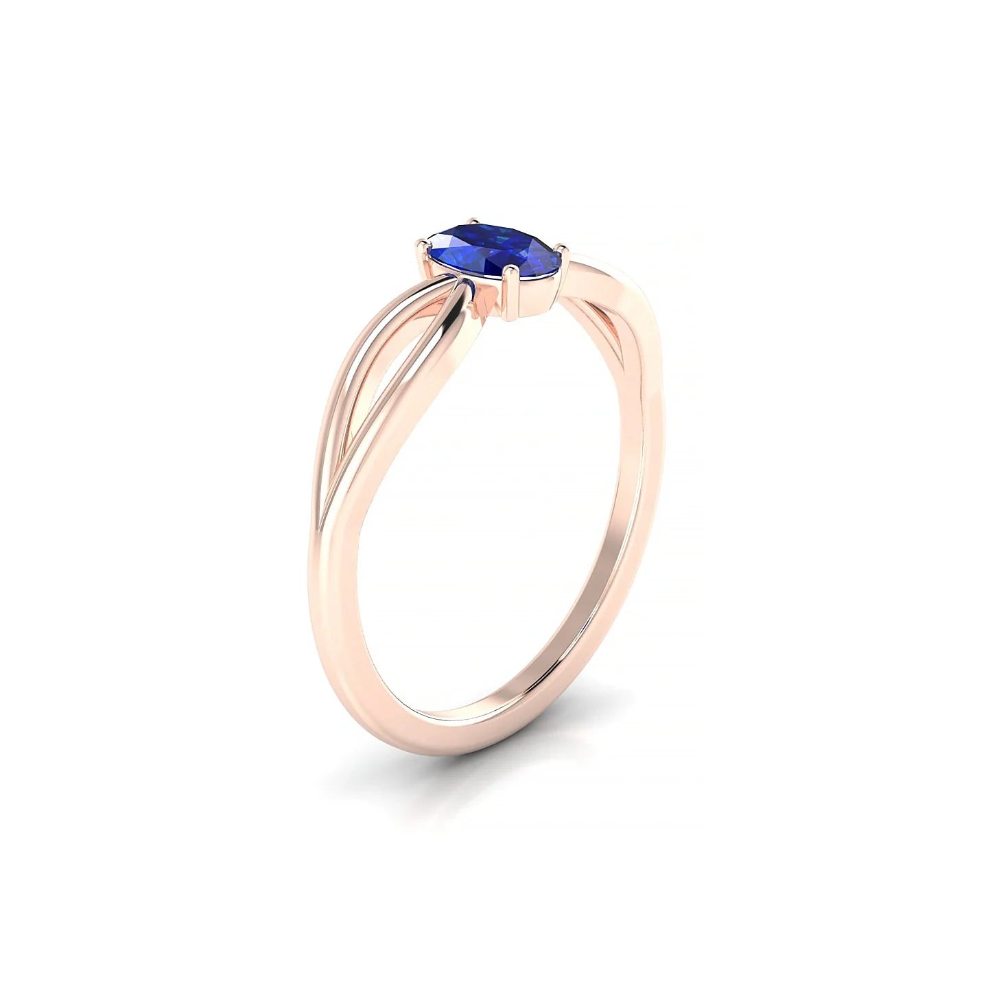 Interlude | 18k Rose Gold 6 x 4 mm Oval Sapphire Ring