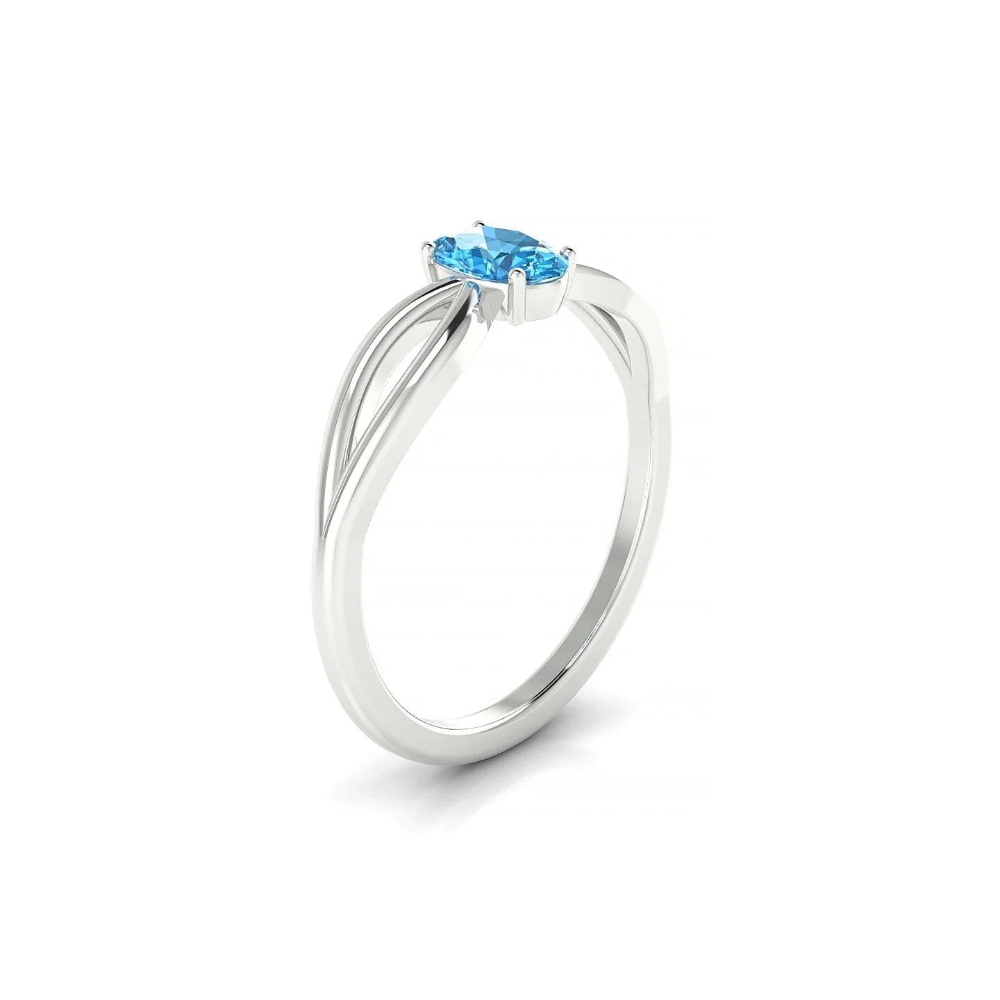 Interlude | 18k White Gold 6 x 4 mm Oval Topaz Ring
