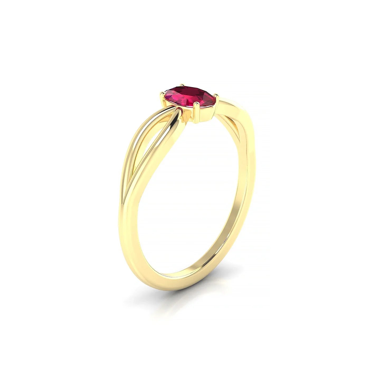 Interlude | 18k Yellow Gold 6 x 4 mm Oval Ruby Ring