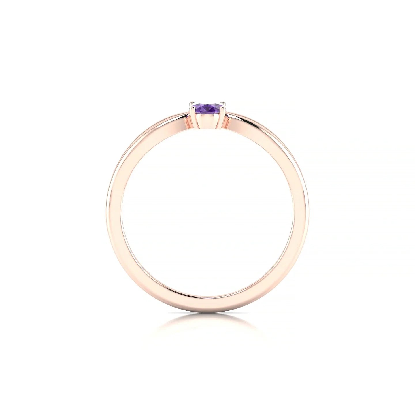 Interlude | 18k Rose Gold 6 x 4 mm Oval Amethyst Ring