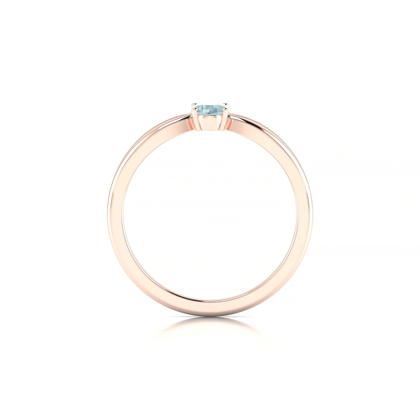 Interlude | 18k Rose Gold 6 x 4 mm Oval Aquamarine Ring