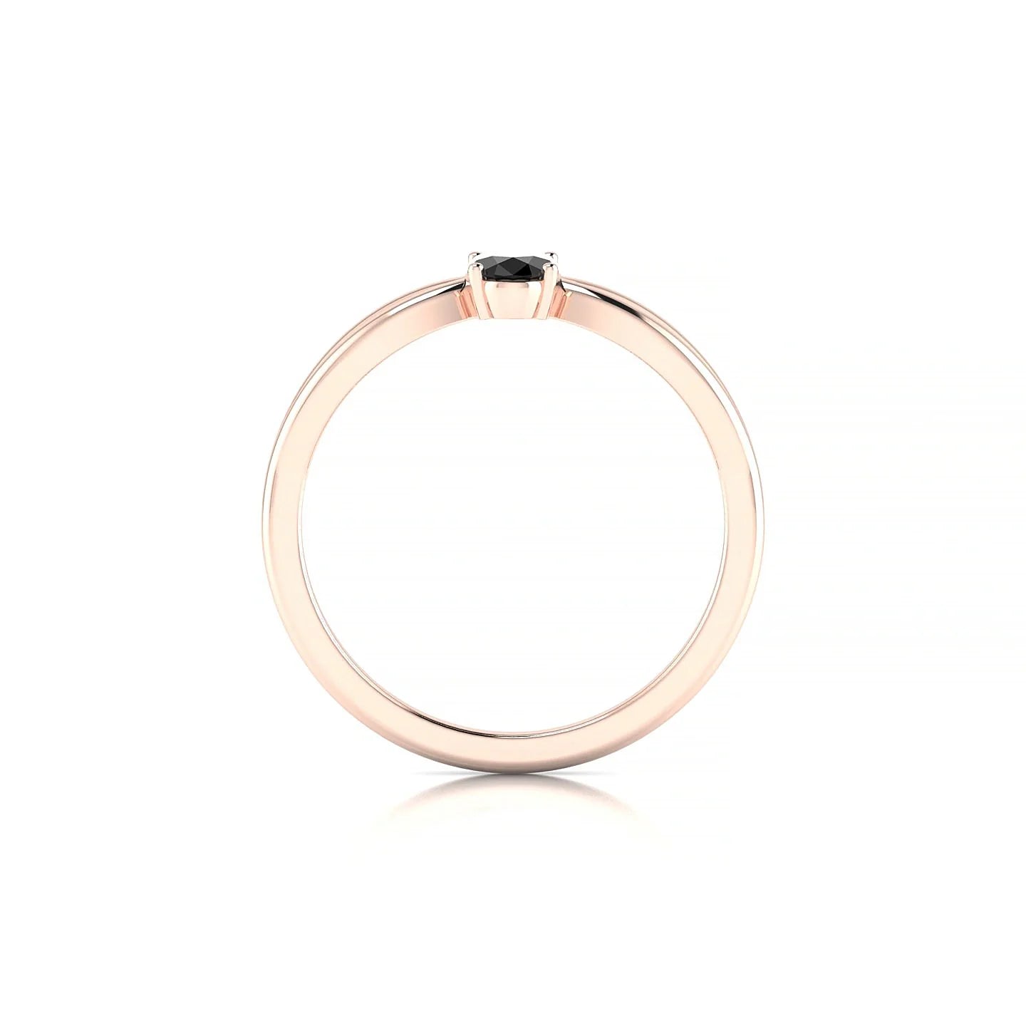 Interlude | 18k Rose Gold 6 x 4 mm Oval Black Diamond Ring