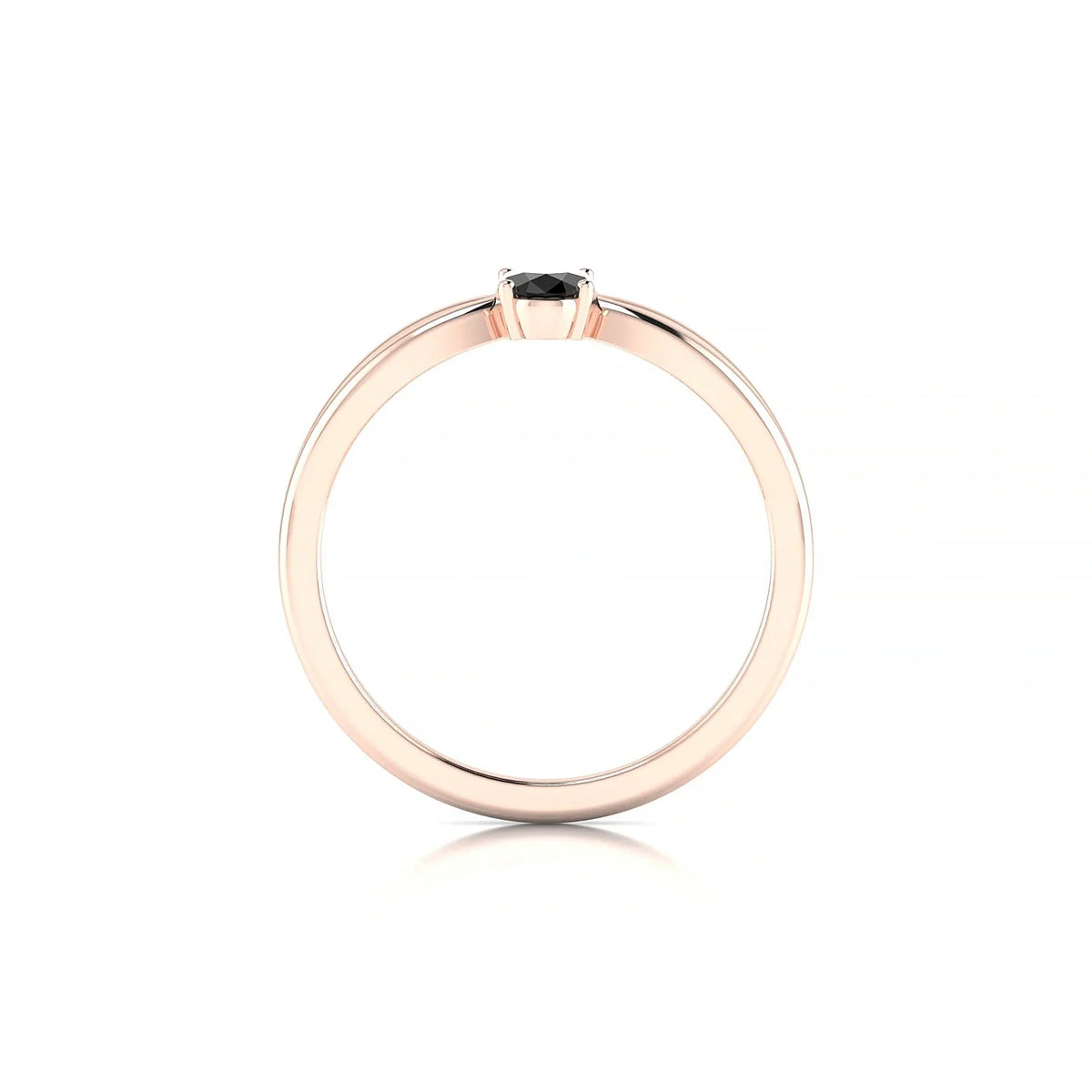 Interlude | 18k Rose Gold 6 x 4 mm Oval Black Diamond Ring