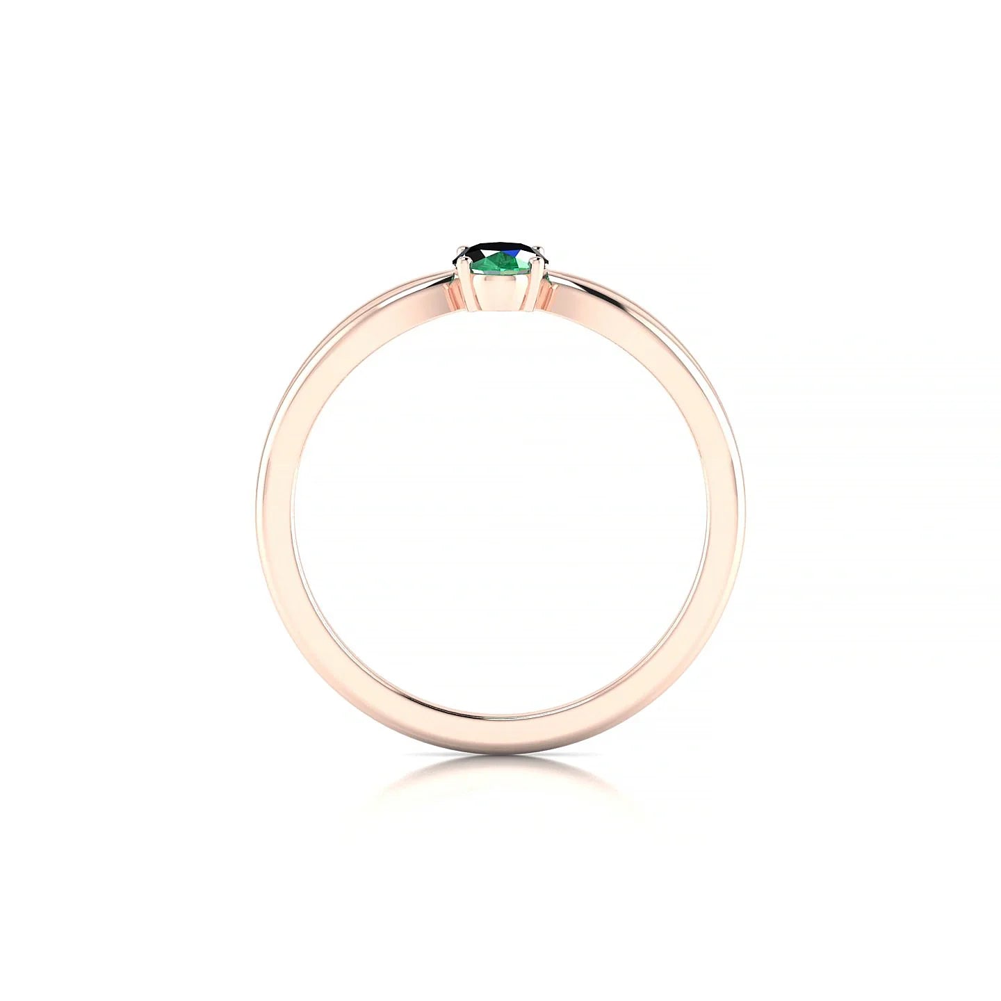 Interlude | 18k Rose Gold 6 x 4 mm Oval Emerald Ring