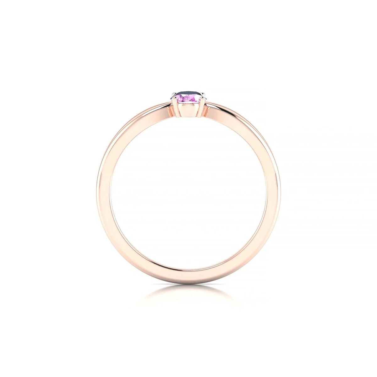 Interlude | 18k Rose Gold 6 x 4 mm Oval Pink Sapphire Ring
