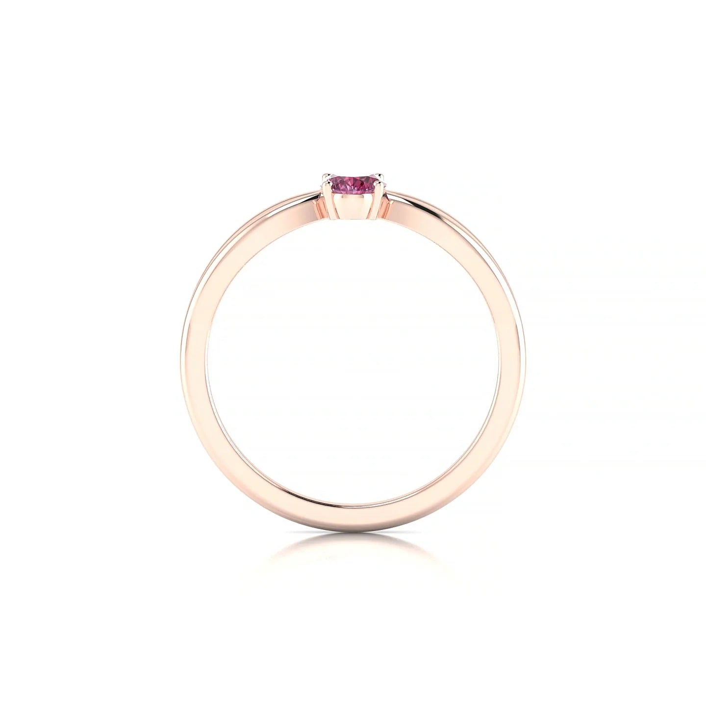 Interlude | 18k Rose Gold 6 x 4 mm Oval Rhodolite Ring