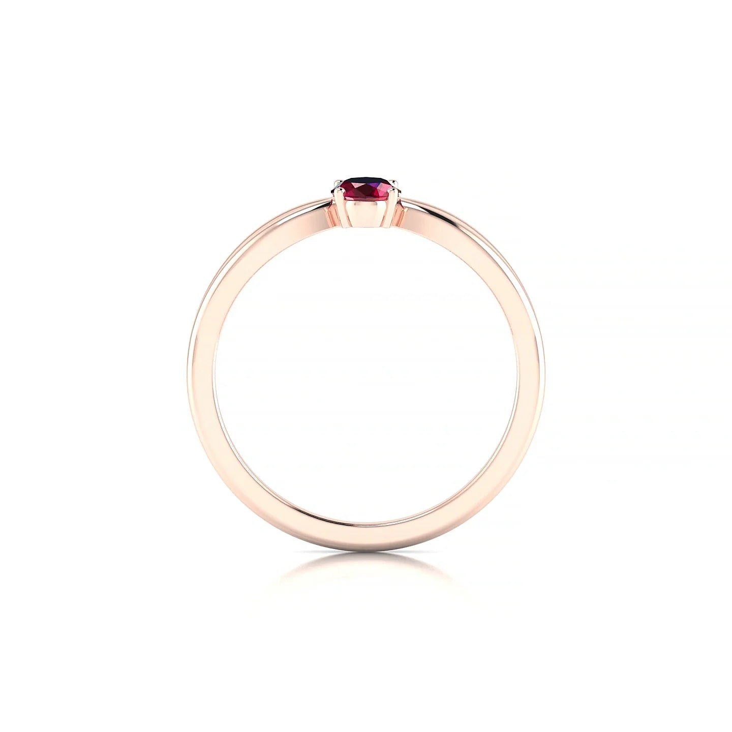 Interlude | 18k Rose Gold 6 x 4 mm Oval Ruby Ring