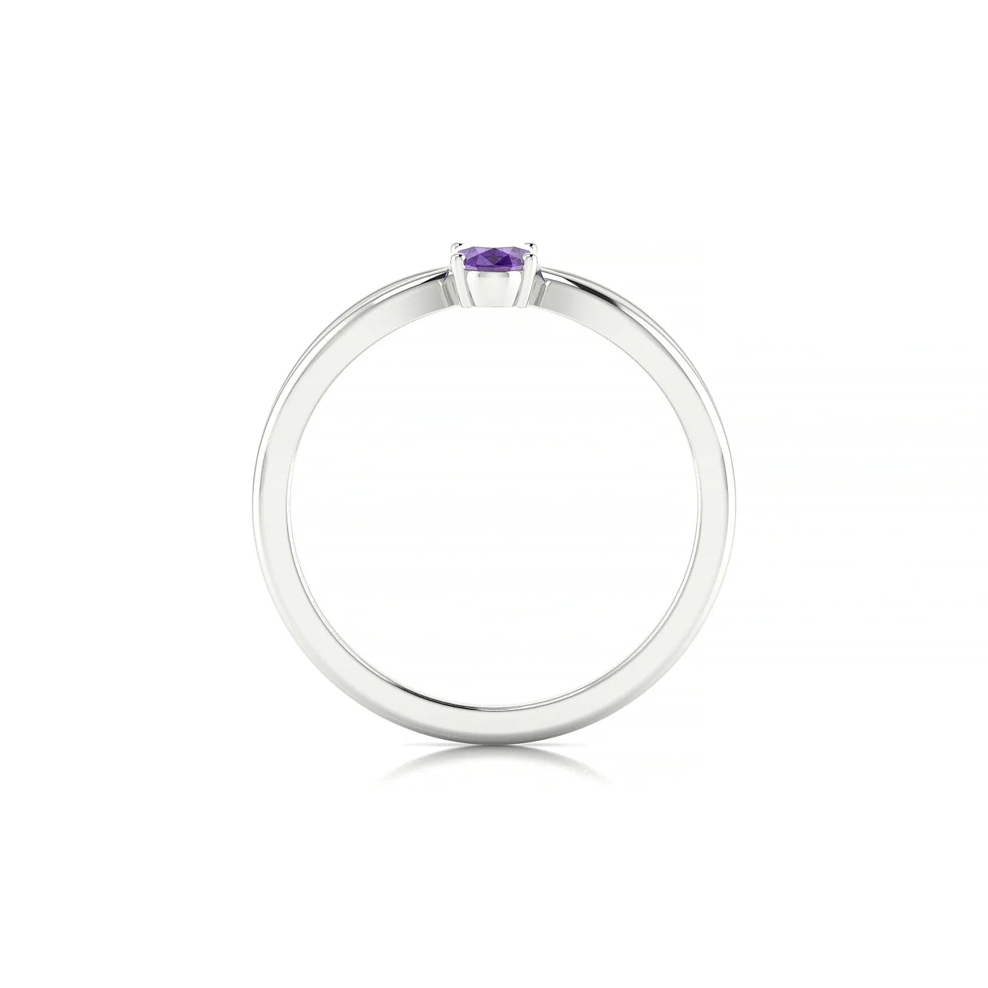 Interlude | 18k White Gold 6 x 4 mm Oval Amethyst Ring