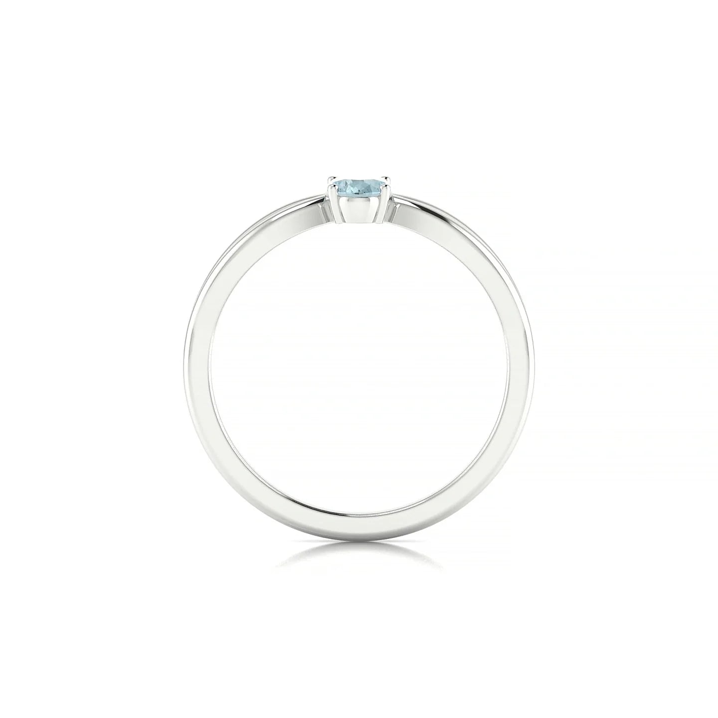 Interlude | 18k White Gold 6 x 4 mm Oval Aquamarine Ring