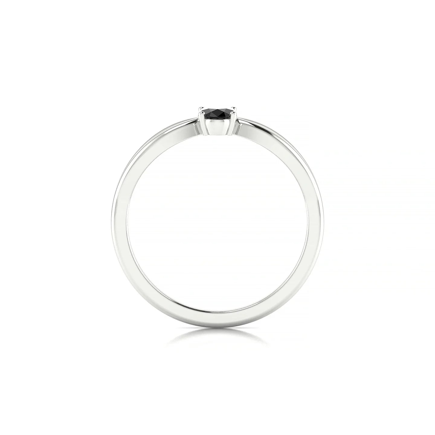 Interlude | 18k White Gold 6 x 4 mm Oval Black Diamond Ring