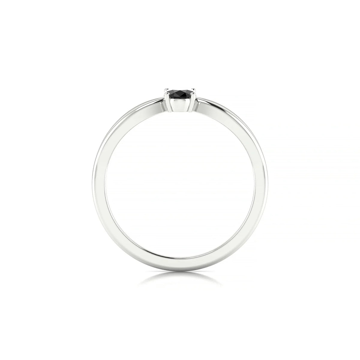 Interlude | 18k White Gold 6 x 4 mm Oval Black Diamond Ring