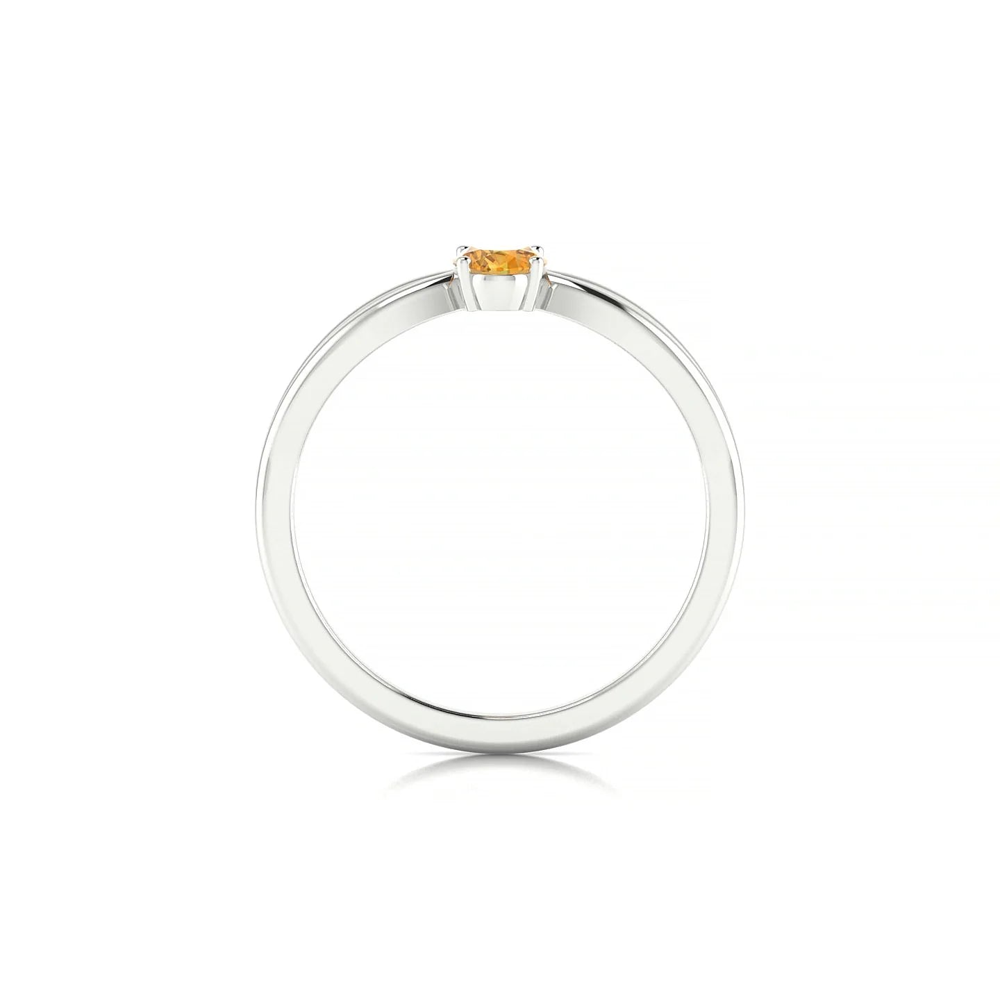 Interlude | 18k White Gold 6 x 4 mm Oval Citrine Ring