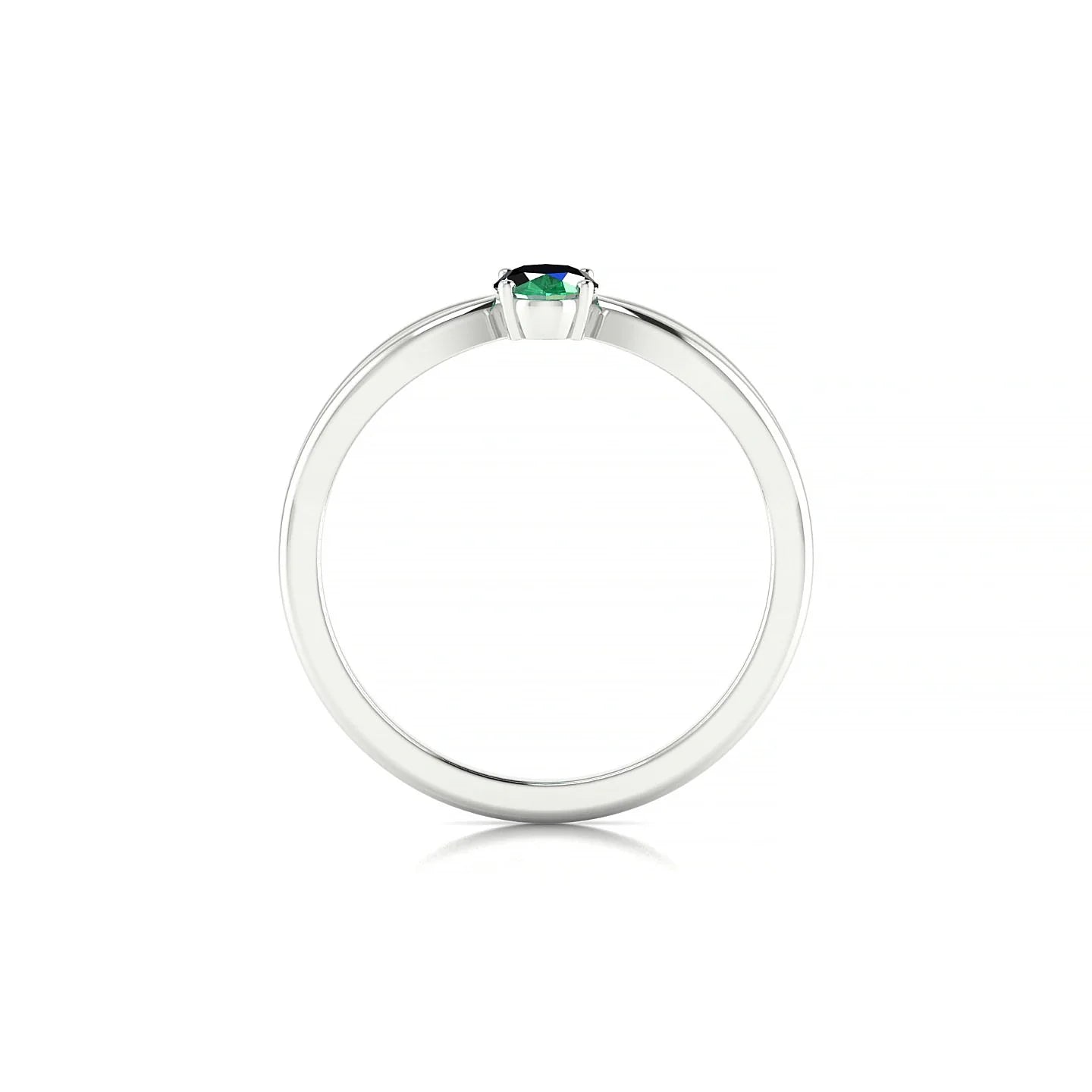 Interlude | 18k White Gold 6 x 4 mm Oval Emerald Ring