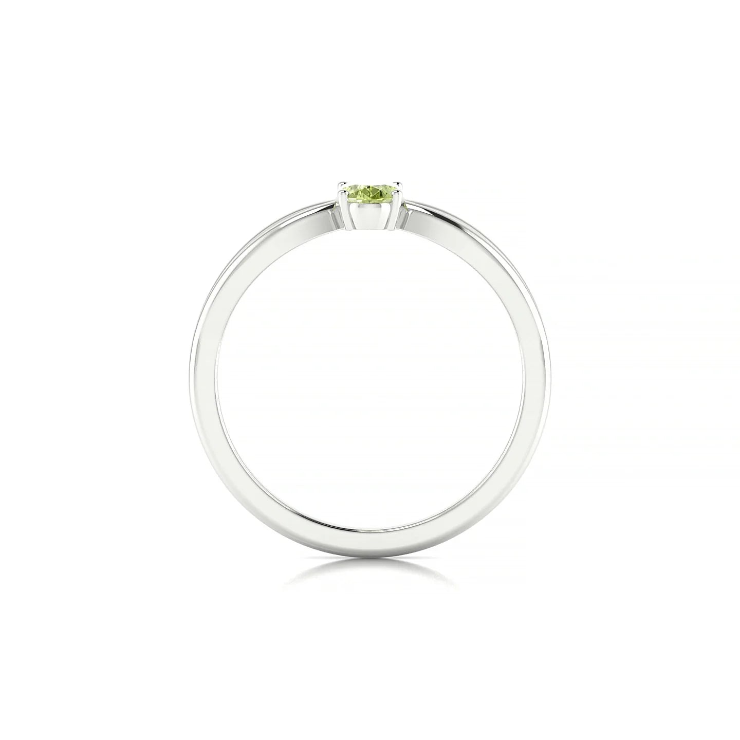 Interlude | 18k White Gold 6 x 4 mm Oval Peridot Ring