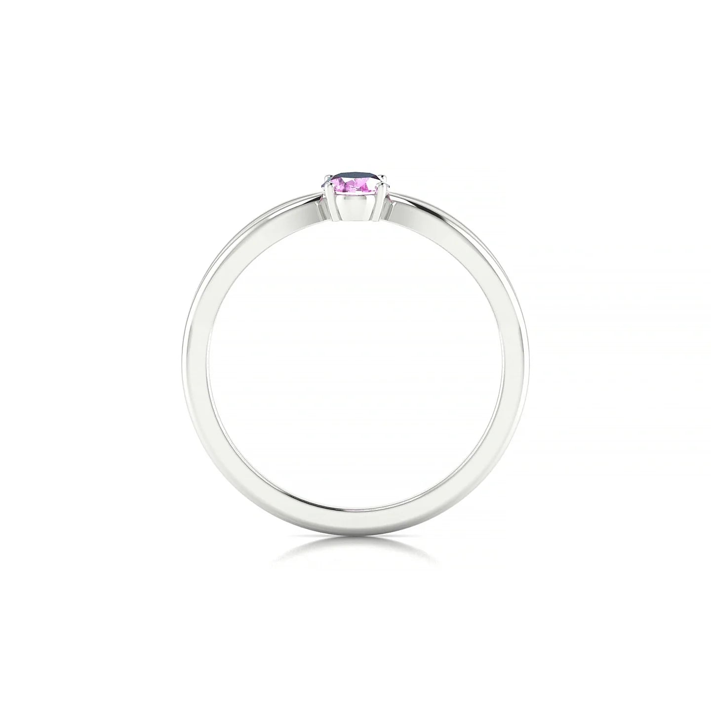 Interlude | 18k White Gold 6 x 4 mm Oval Pink Sapphire Ring