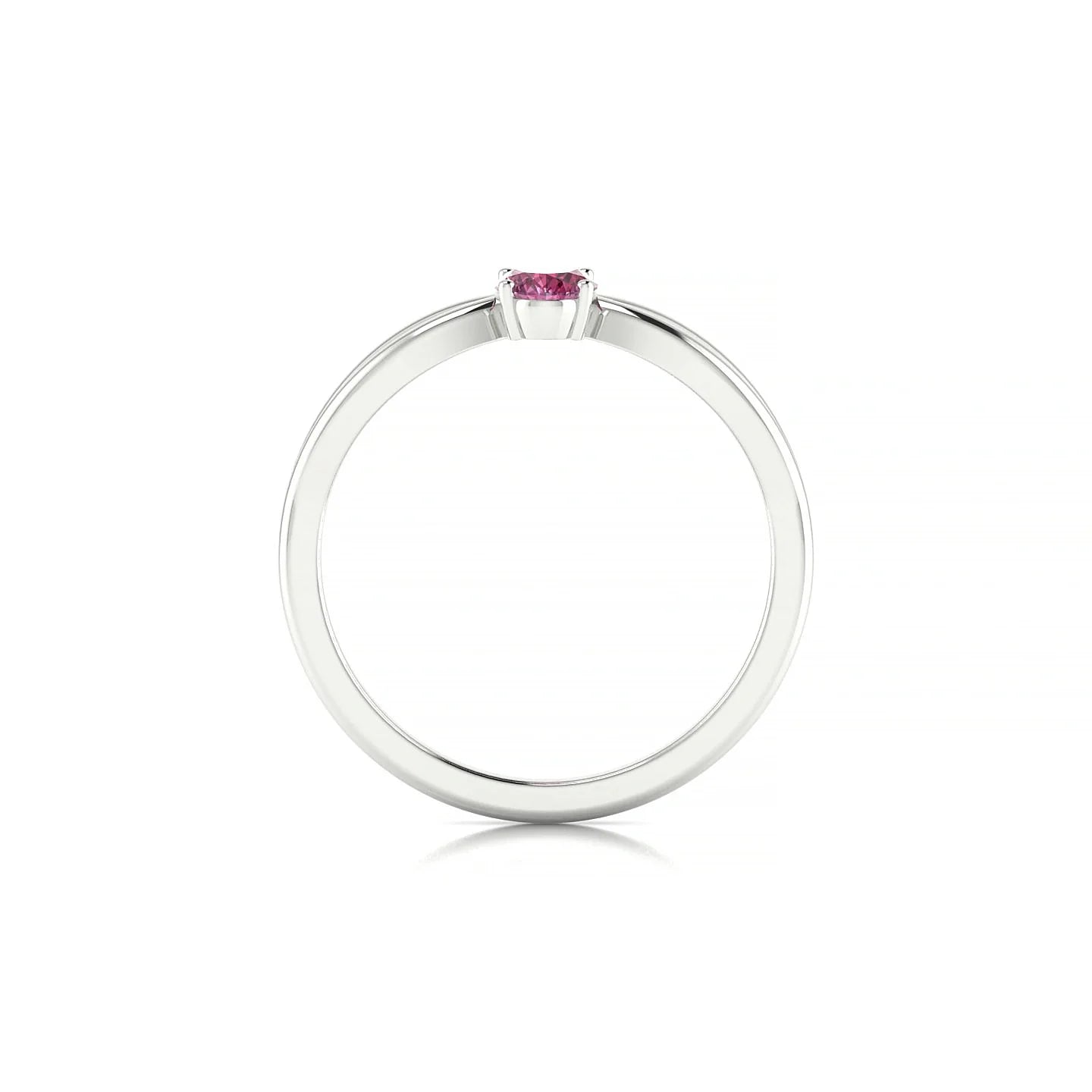 Interlude | 18k White Gold 6 x 4 mm Oval Rhodolite Ring