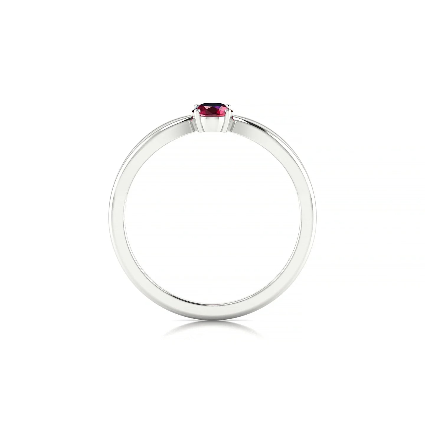Interlude | 18k White Gold 6 x 4 mm Oval Ruby Ring