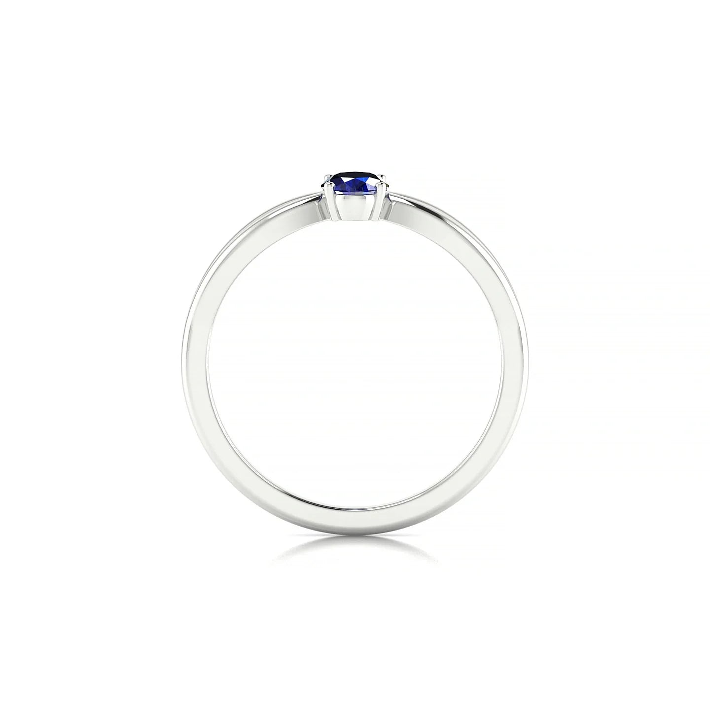 Interlude | 18k White Gold 6 x 4 mm Oval Sapphire Ring