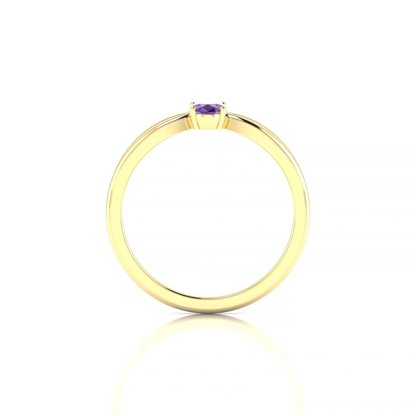 Interlude | 18k Yellow Gold 6 x 4 mm Oval Amethyst Ring