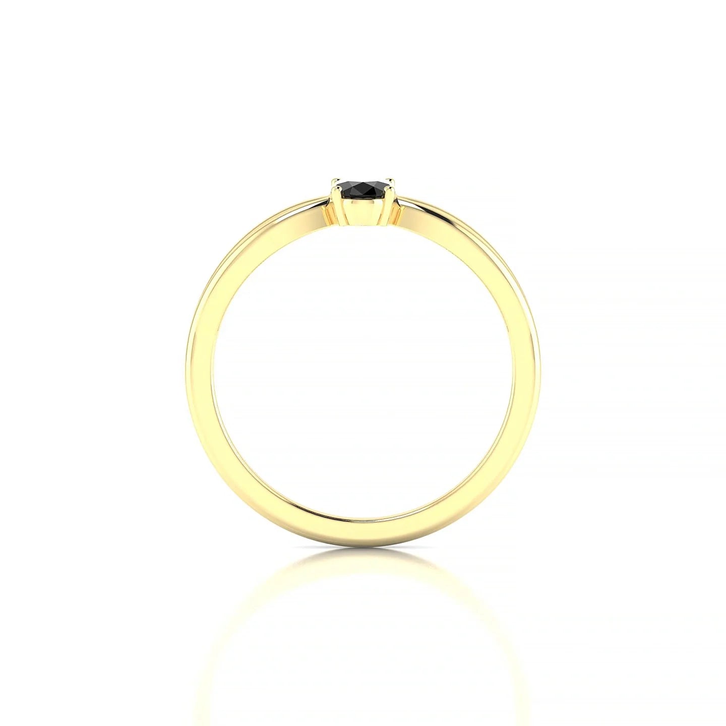 Interlude | 18k Yellow Gold 6 x 4 mm Oval Black Diamond Ring