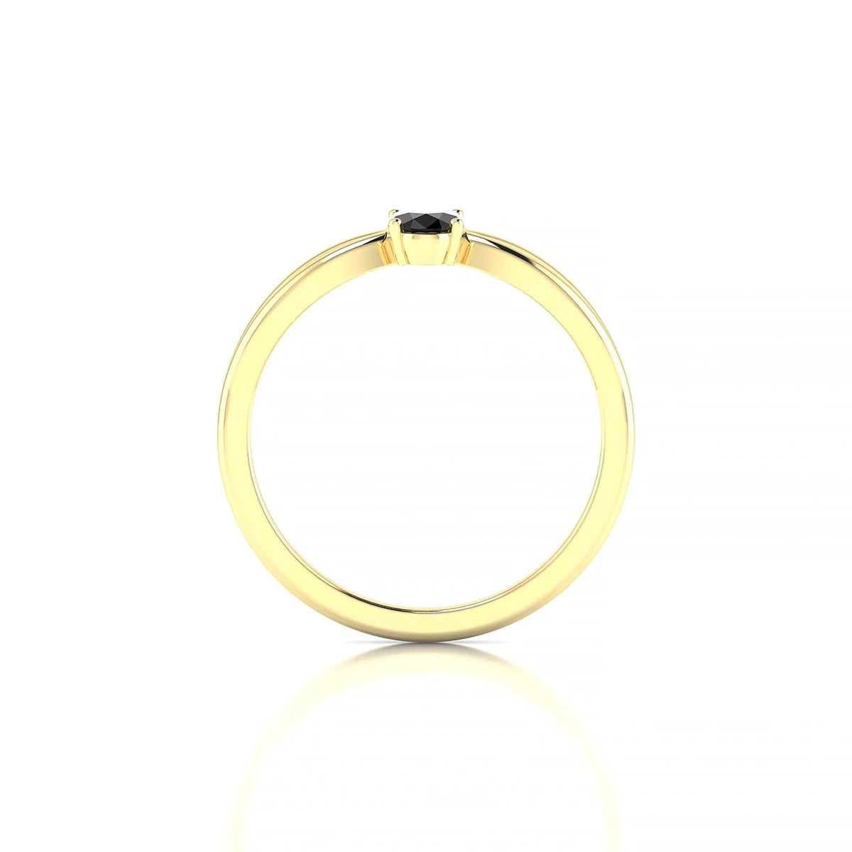 Interlude | 18k Yellow Gold 6 x 4 mm Oval Black Diamond Ring