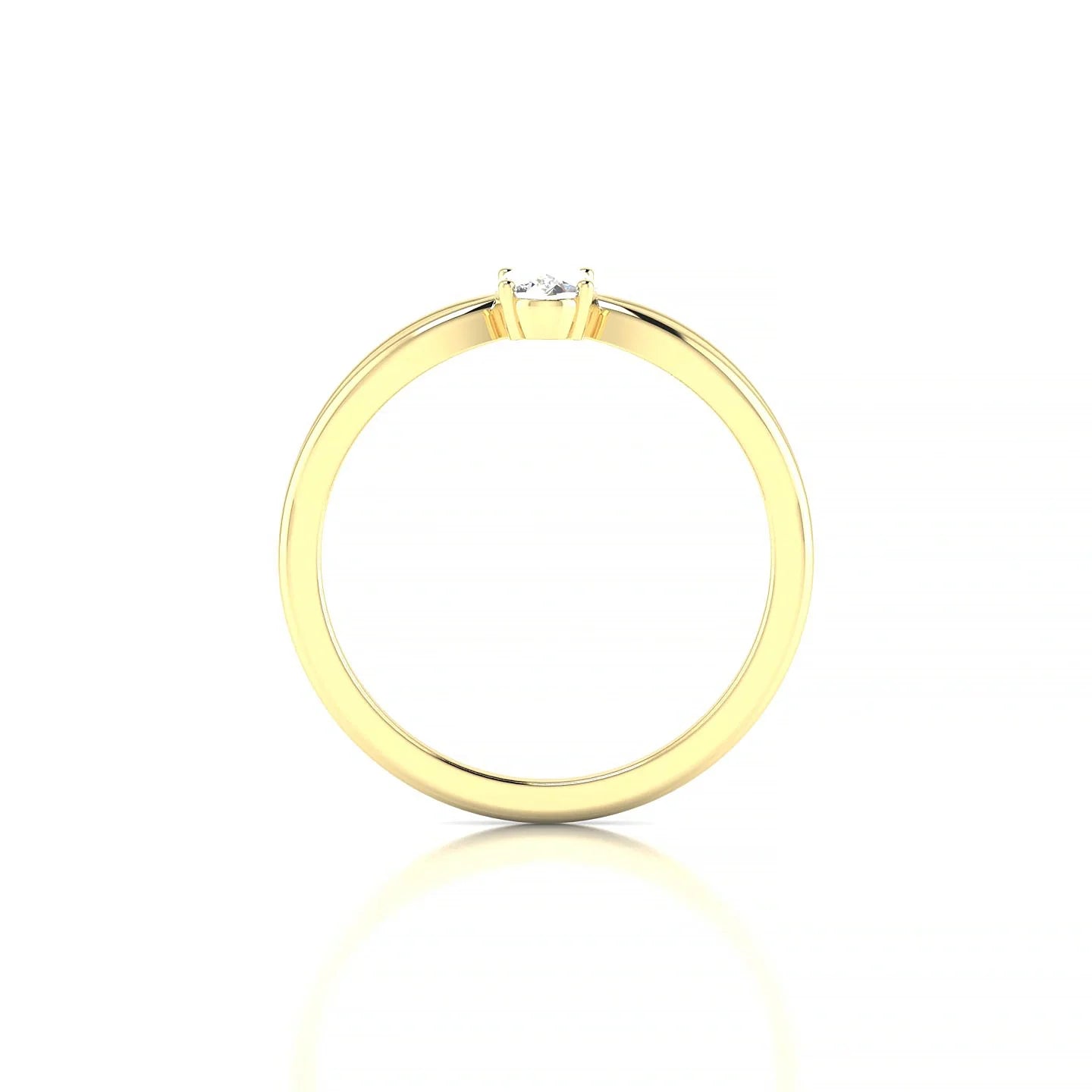 Interlude | 18k Yellow Gold 6 x 4 mm Oval Diamond Ring