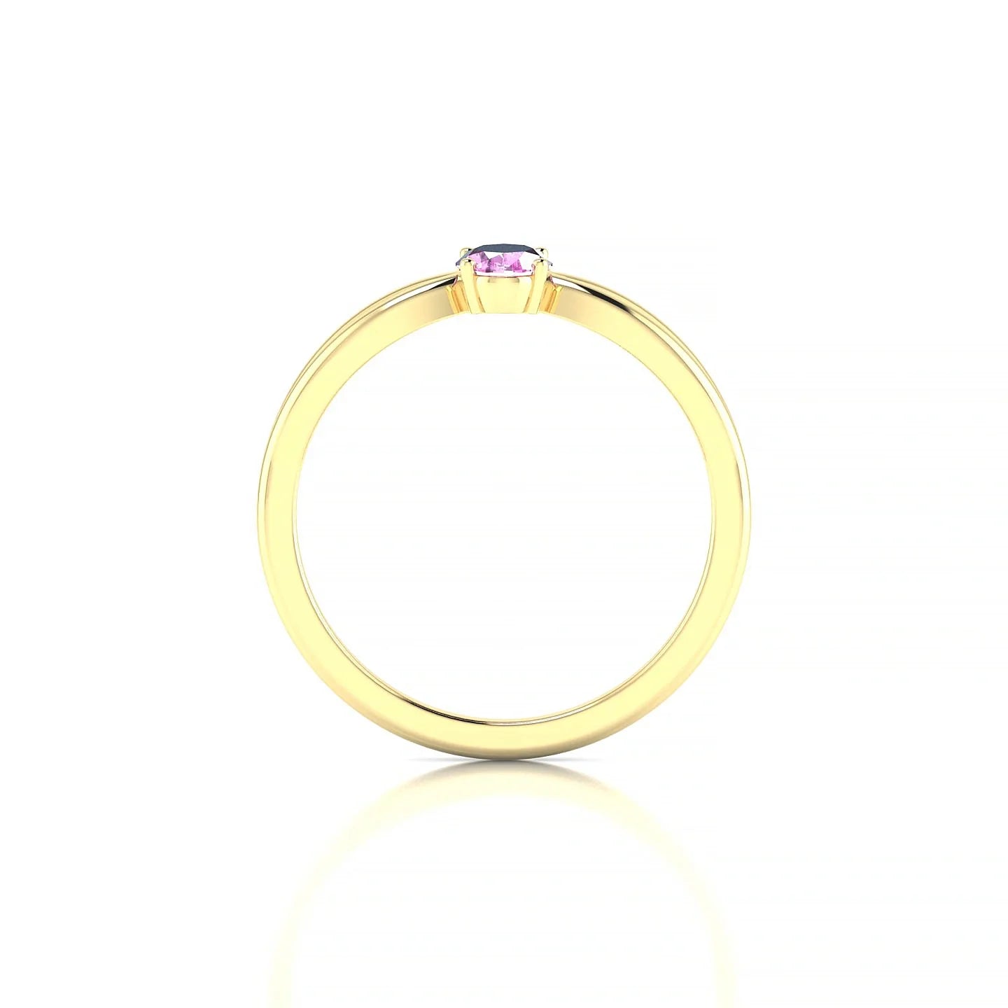 Interlude | 18k Yellow Gold 6 x 4 mm Oval Pink Sapphire Ring